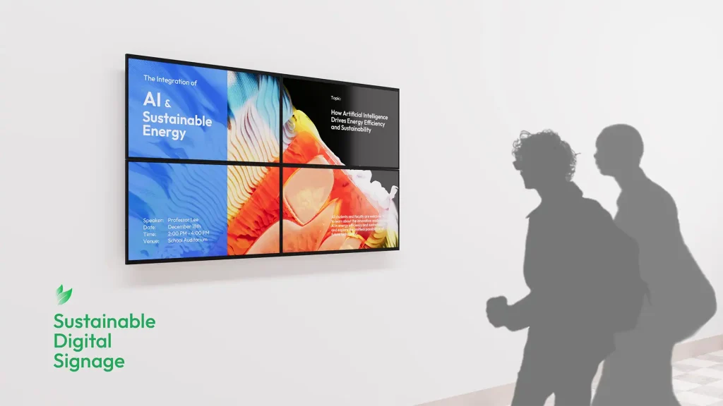 Color ePaper Digital Signage used for educational purposes in a classroom.