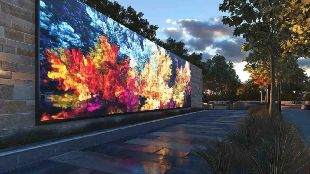 High-brightness displays installed outdoors can maintain visibility under sunlight and have the advantage of being energy-efficient